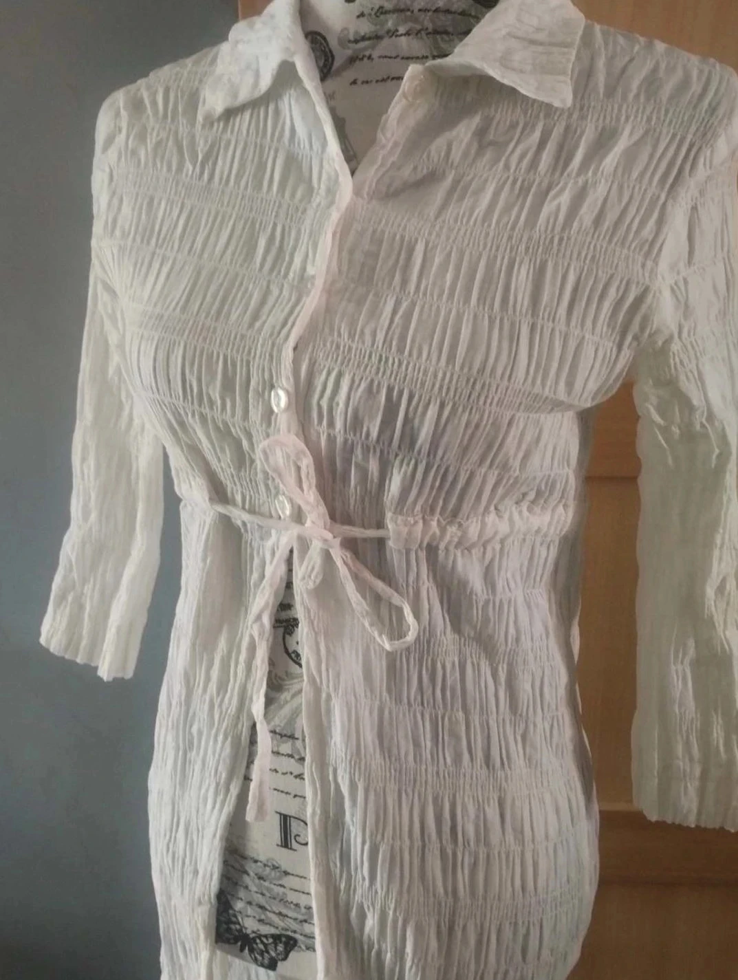 Chaleco largo fino, crema, Eva Tralala T38 Crema – photo 2